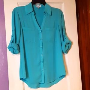 Express Portofino Shirt, Aqua blue, XS
